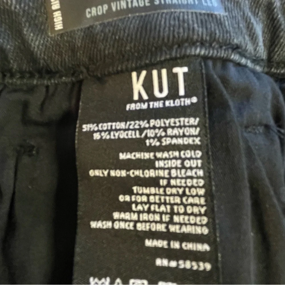 Kut From The Kloth Rosa High-Rise Crop Straight Leg Size 6